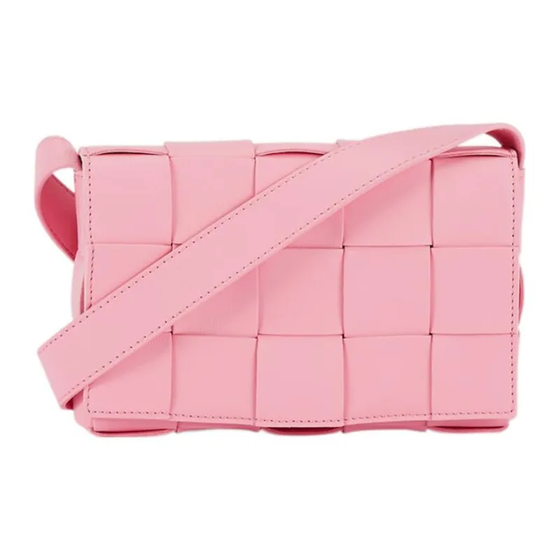 Bottega Veneta CASSETTE Sheepskin Tofu Bag, Handheld Bag, Shoulder Bag, Crossbody Bag Medium Size Women's Pink-0