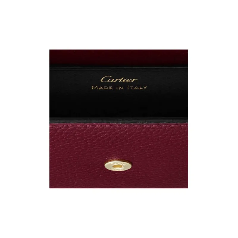 CARTIER PANTHÈRE Grained Calfskin Handbag Shoulder Bag Crossbody Bag Women's Burgundy-5