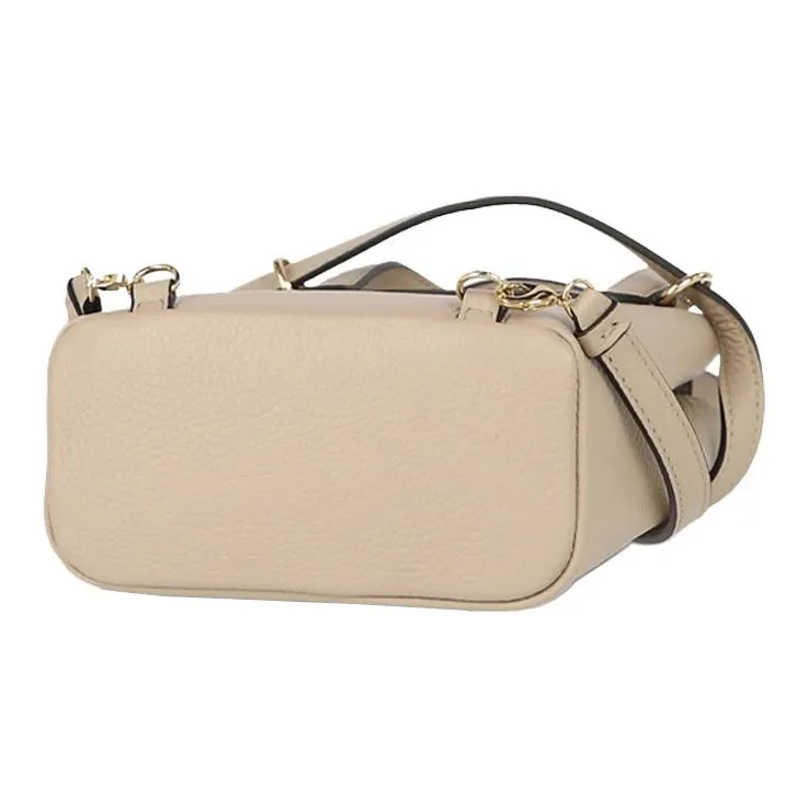 FERRAGAMO GANCINI Cow Leather Backpack Mini Women's Beige-4