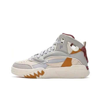 FILA Cushioning Warm High Top Vintage Basketball Shoes Women's Beige Gray