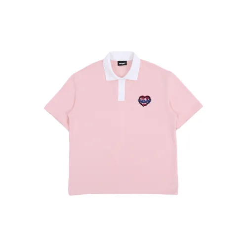 Nerdy Polo Shirts Unisex Light Pink