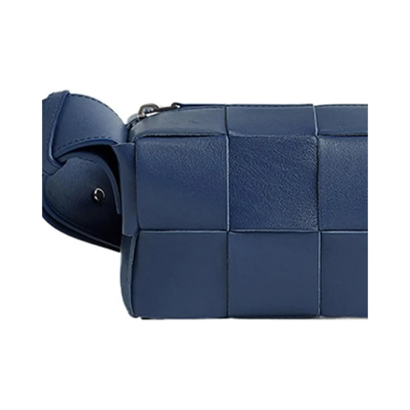 Bottega Veneta Brick Casstte Cow Leather Shoulder Bag, Crossbody Bag Trumpets Men's Ocean Blue-4