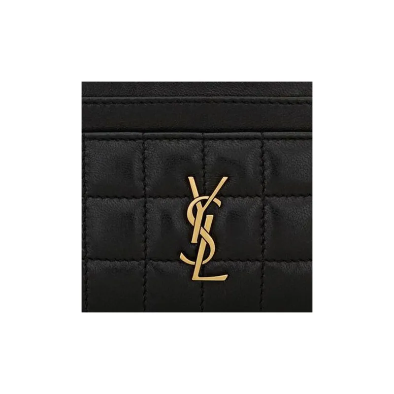 SAINT LAURENT Sheepskin Card Holder Women's Black-4