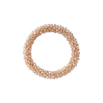 ROYALSASA Rubber Band Faux Crystal Hair Tie Women's