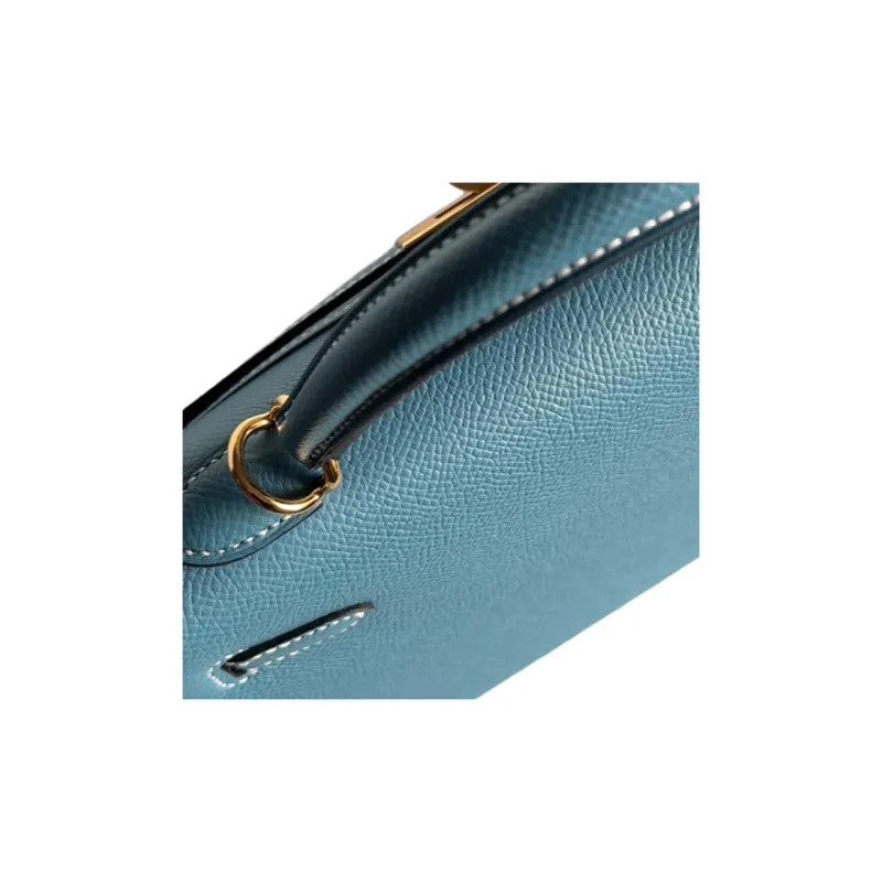 HERMES Kelly Epsom Calfskin Kelly Bag Shoulder Bag Crossbody Bag Handbag Women's D2 NEW BLEU JEAN Denim Blue-4