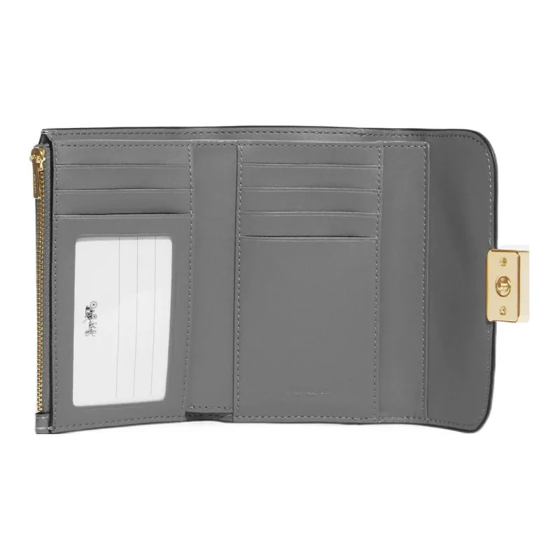 COACH Grace Leather Handheld Card Holder Wallet Medium Size Women's Gray-2