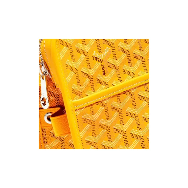 GOYARD JOUVENCE Calfskin Canvas Storage Bags Handheld Toiletry Bags Large Size Unisex Yellow-3
