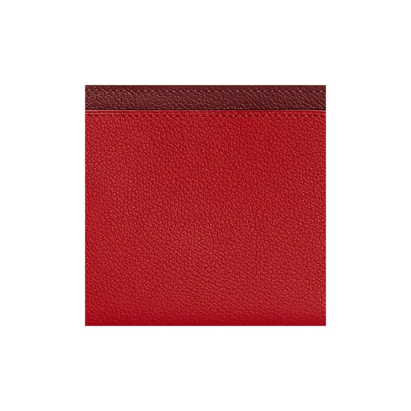 HERMES Strap Evercolor Calfskin Cell Phone Pouch Small Size Unisex Hermes Red/Hot Pepper Red-2
