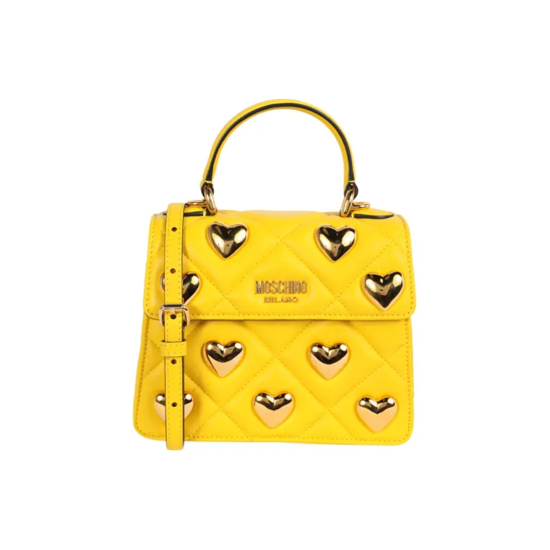 MOSCHINO Sheepskin Shoulder Bag Crossbody Bag Handbag Women's Yellow-0