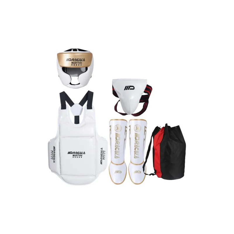 MUAYTHAI DRACULA Boxing Protective Gear Set Unisex Black White-3