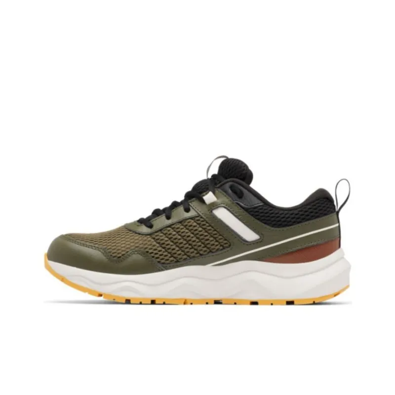 Columbia PLATEAU Shock-absorbing And Waterproof Low-Top Hiking Shoes Men's Brown Green-0