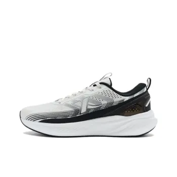 XTEP Cushioned Wear Resistant Breathable Rebound Low Top Sprint Running Shoes Men's White Black