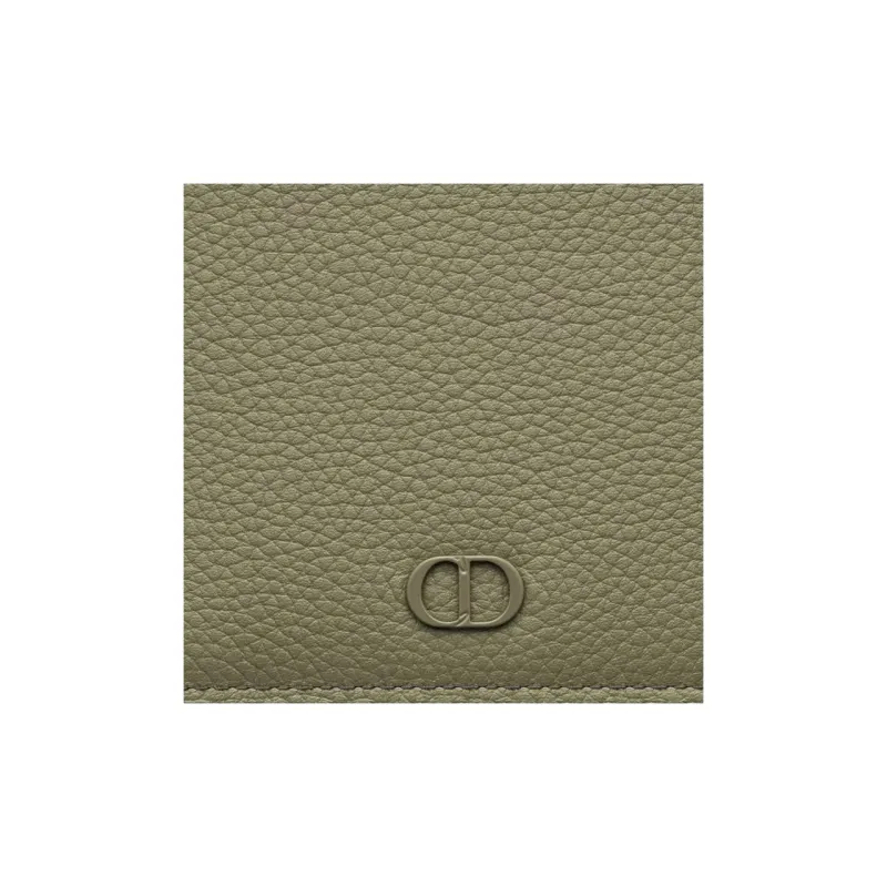 DIOR Grained Calfskin Wallet Men's Green-5