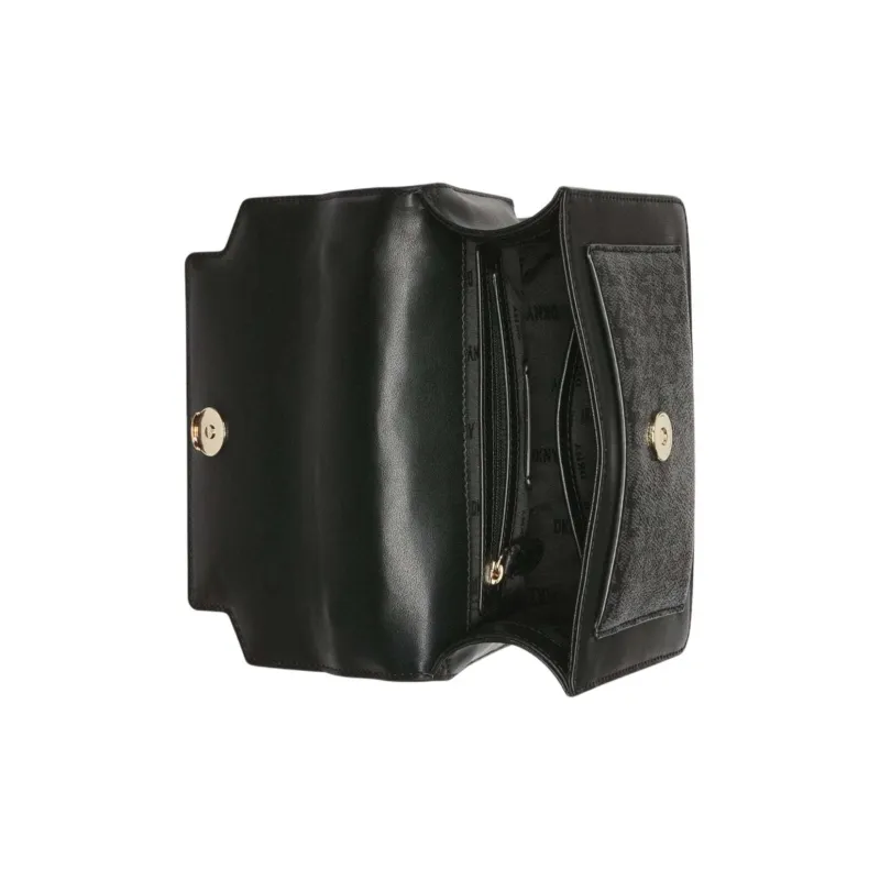 DKNY Leather Handbag Shoulder Bag Crossbody Bag Women's Black-4