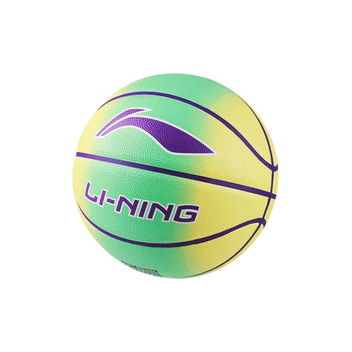 LiNing Rubber Basketball Yellow Green Size 7 Training Unisex-13