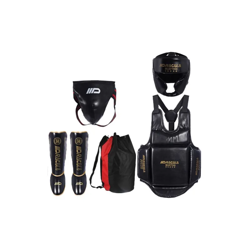 MUAYTHAI DRACULA Boxing Protective Gear Set Unisex Black White-1