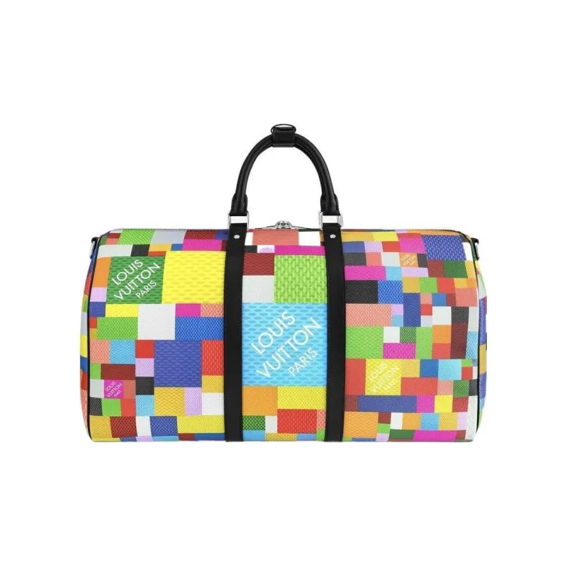 LOUIS VUITTON Keepall Bandouliere 50 Damier Graphite 3D Multicolor-2