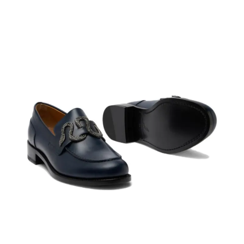RENE CAOVILLA Loafers 2cm Women's Dark Blue-4