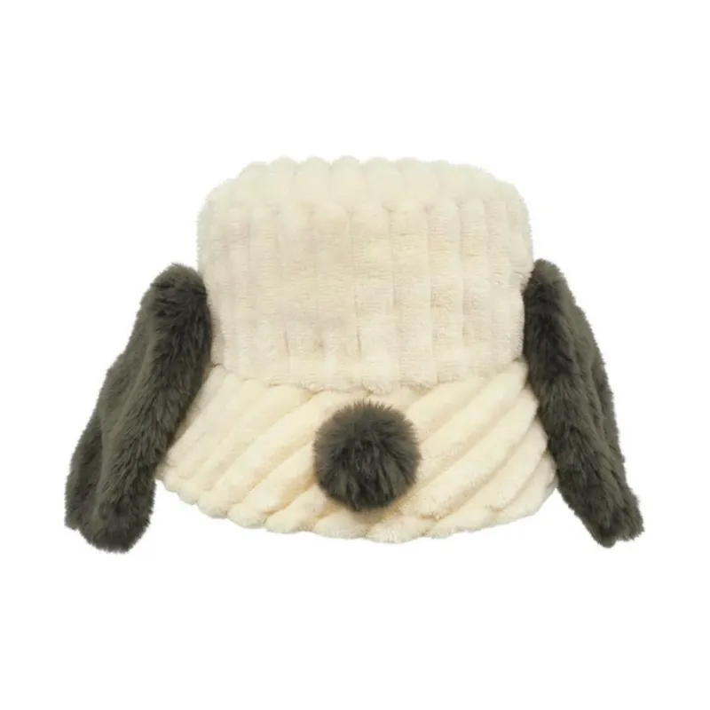 Universal Studios USJ Snoopy Collection Snoopy Plush Bucket Hat Hats & Caps Thermal Beige Doll Products-0