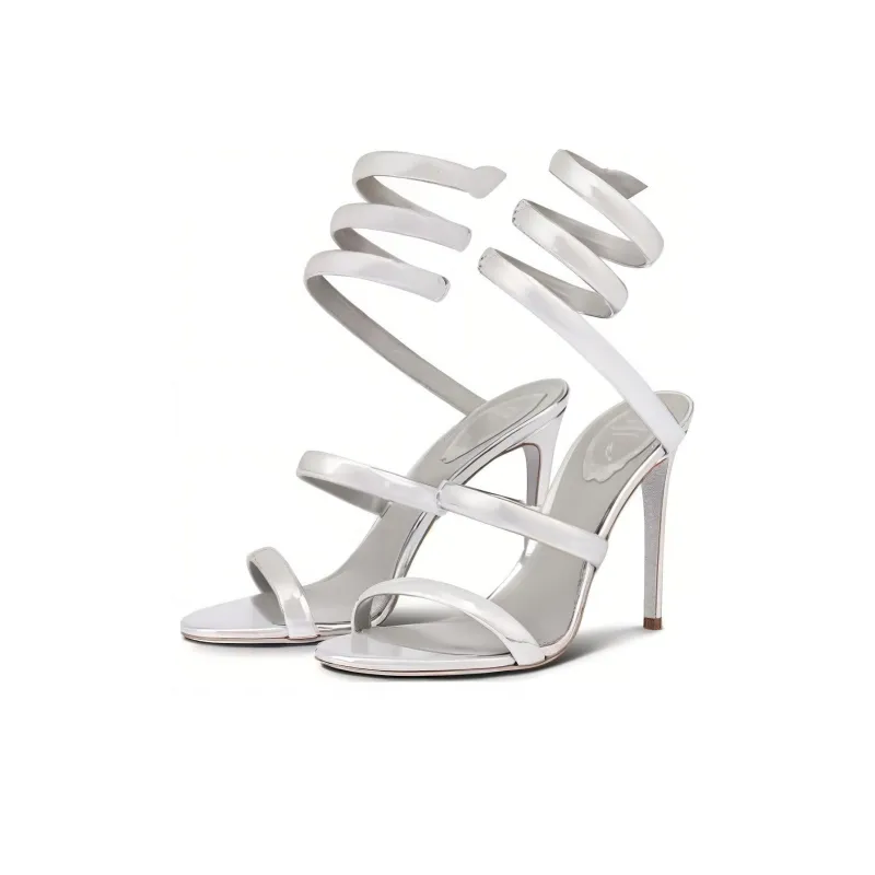 René Caovilla Cleo 100mm Leather Sandals-3