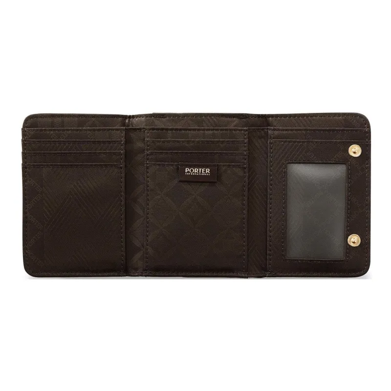 PORTER Ounce Cotton With PU And Canvas Coin Purse Unisex Brown-2