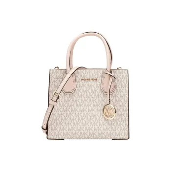 MICHAEL KORS Mercer Cow Leather Trunk Bag Handbag Shoulder Bag Crossbody Bag Medium Size Women's Cherry Blossom Pink