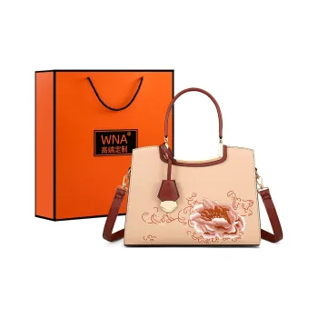Vigno Synthetic Leather Mommy Bag Crossbody Handbag Regular Women's Apricot/Blue