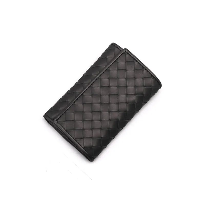 CMLZIUA Cow Leather Key Pouch Unisex Black-3