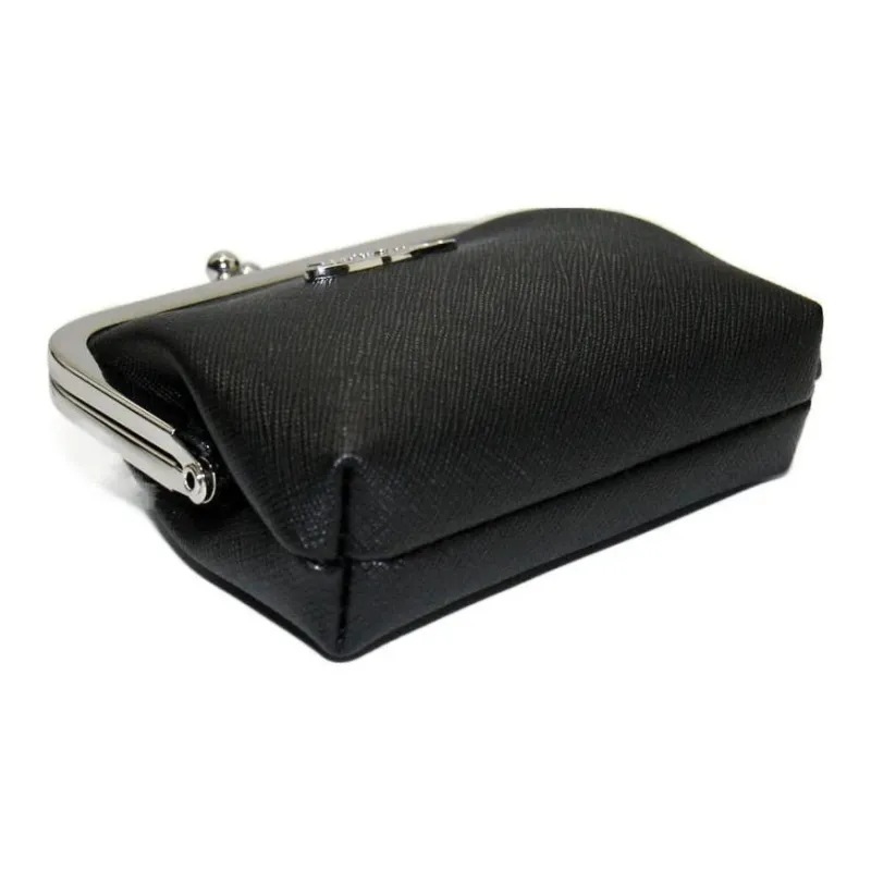 Vivienne Westwood Grain Leather Coin Purse Mini Unisex Black-3