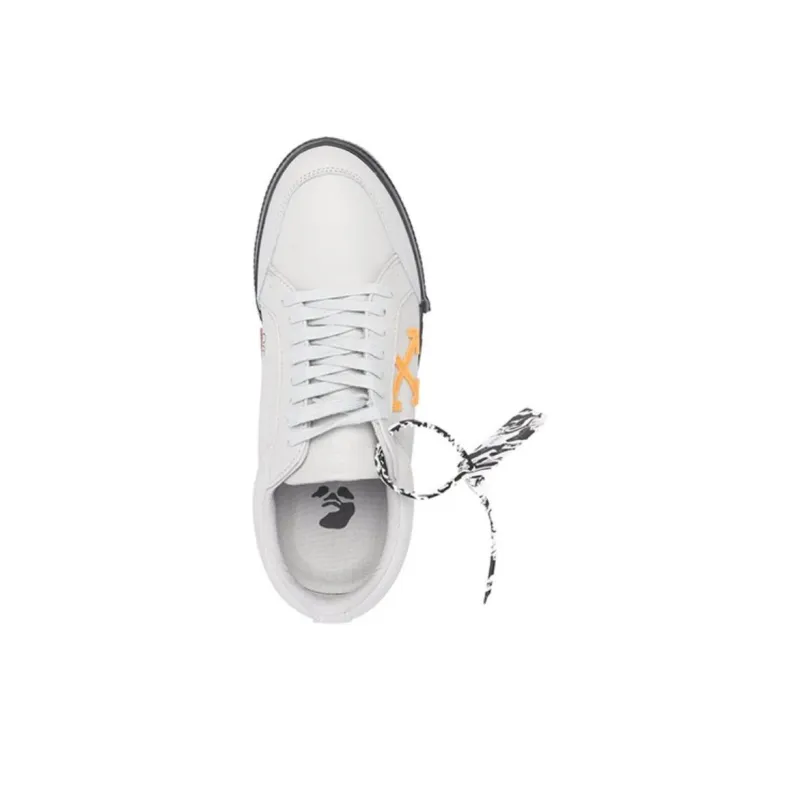 OFF WHITE Vulc Low Leather Light Grey Yellow-4