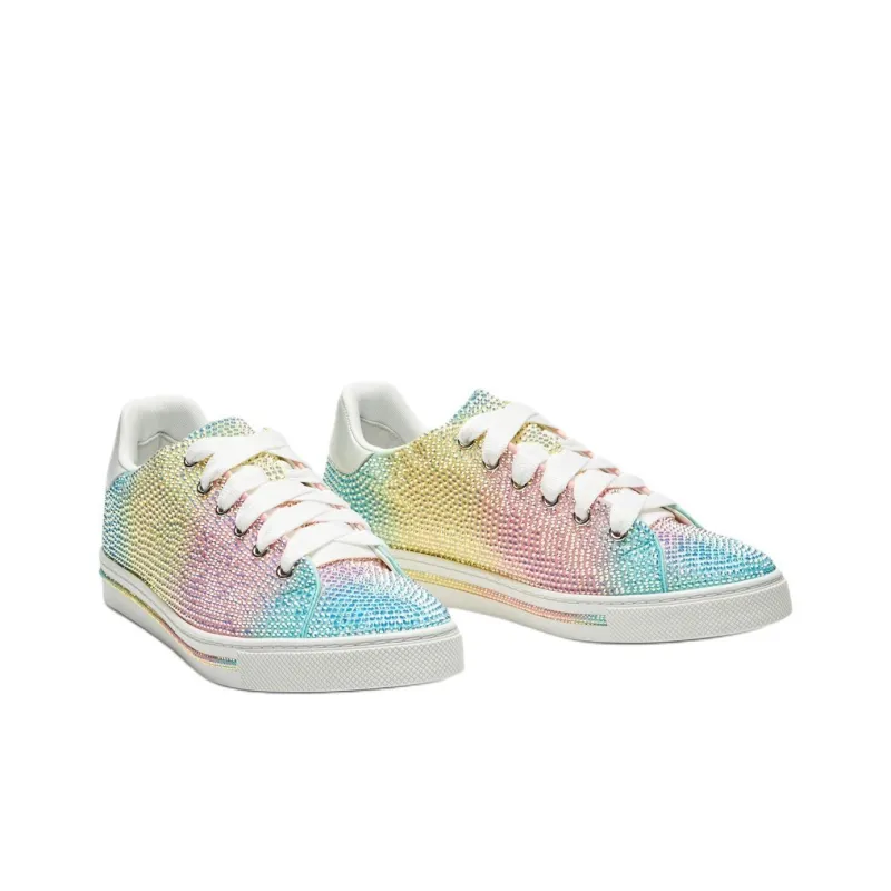 RENE CAOVILLA Xtra Low-Top Skateboard Shoes Women's Blue Pink-2