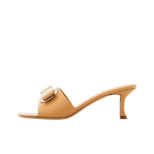 FERRAGAMO Vara Slip-Resistant Slide Slippers Women's Brown