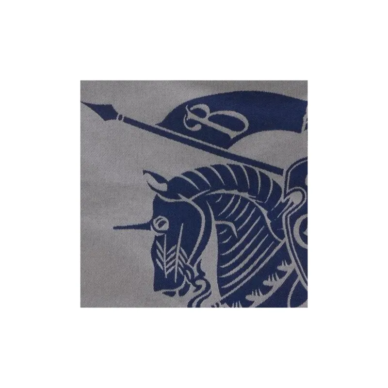 Burberry Canvas Canvas Bag Tote Bag Shopping Bag Shoulder Bag Handbag Medium Size Men's Gray & Blue-4