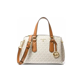 MICHAEL KORS Artificial Leather Shoulder Bag Crossbody Bag Small Size Women's Vanilla White & Brown
