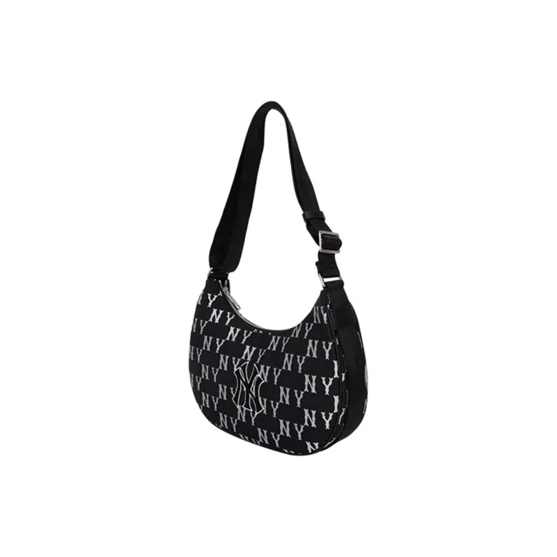 MLB SS23 New York Yankees Denim Dumpling Bag, Shoulder Bag, Handbag Women's Black-1