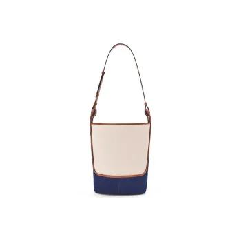 LOEWE Canvas With Calfskin Bucket Bag Hobo Bag Shoulder Bag Crossbody Bag Women's Beige/Blue