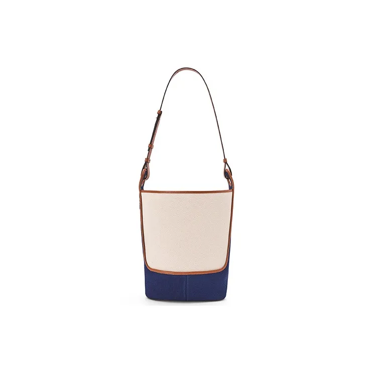 LOEWE Canvas With Calfskin Bucket Bag Hobo Bag Shoulder Bag Crossbody Bag Women's Beige/Blue-0