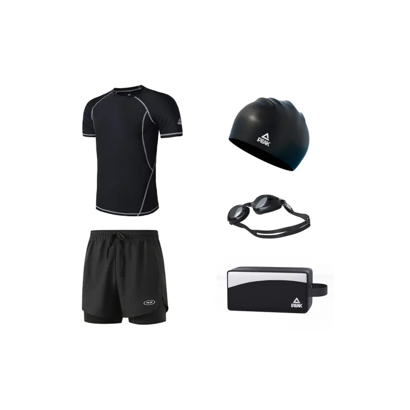 PEAK Swimming Sets Polyester Elastane Beach Water Park Hot Spring Men's Black-5