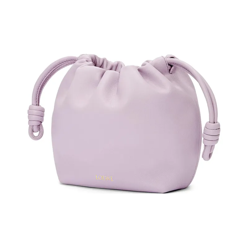 LOEWE Flamenco Nappa Sheepskin One Shoulder Crossbody Clutch Mini Women's Light Purple-3