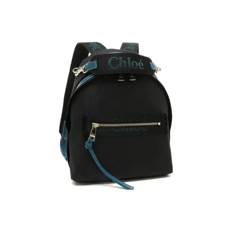 Chloe Woody Linen Backpack Unisex Black-1