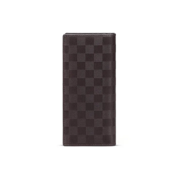 Simvay Clos Cow Leather With Synthetic Leather Long Coin Purse Clutch ID Holder Money Clip Regular Men's Black-10