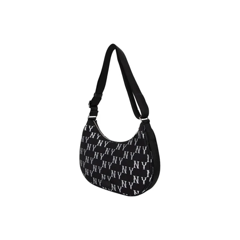 MLB SS23 New York Yankees Denim Dumpling Bag, Shoulder Bag, Handbag Women's Black-3