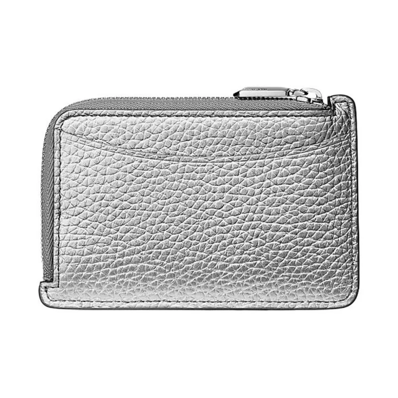 TIFFANY & CO. Return To Tiffany Collection Taurillon Leather Card Holder Women's Silver-2