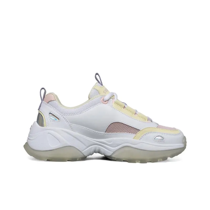Skechers Kozmiks Cushioned Wear Resistant Breathable Mid Top Chunky Sneakers Women's Yellow White-1