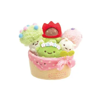 SAN X Corner Creature, Handheld Jade Figure Basket Dolls Plush Doll 10cm Height