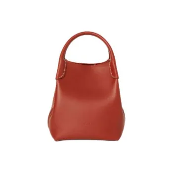 Loro Piana Calfskin Bucket Bag, Handbag, Shoulder Bag, Crossbody Bag Small Size Women's Dark Brown
