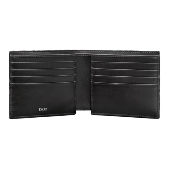DIOR Fabric Wallet Unisex Beige And Black-4