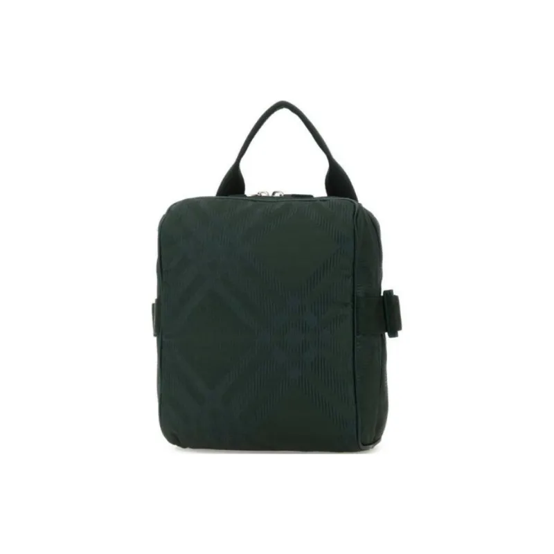 Burberry Jacquard Checked Cross Body Bag Green-1