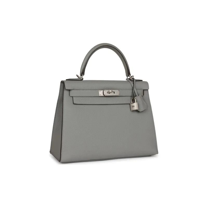 HERMES Kelly Togo Calfskin Kelly Bag Shoulder Bag Crossbody Bag Handbag Women's 4Z Gris Mouette Gull Gray-1