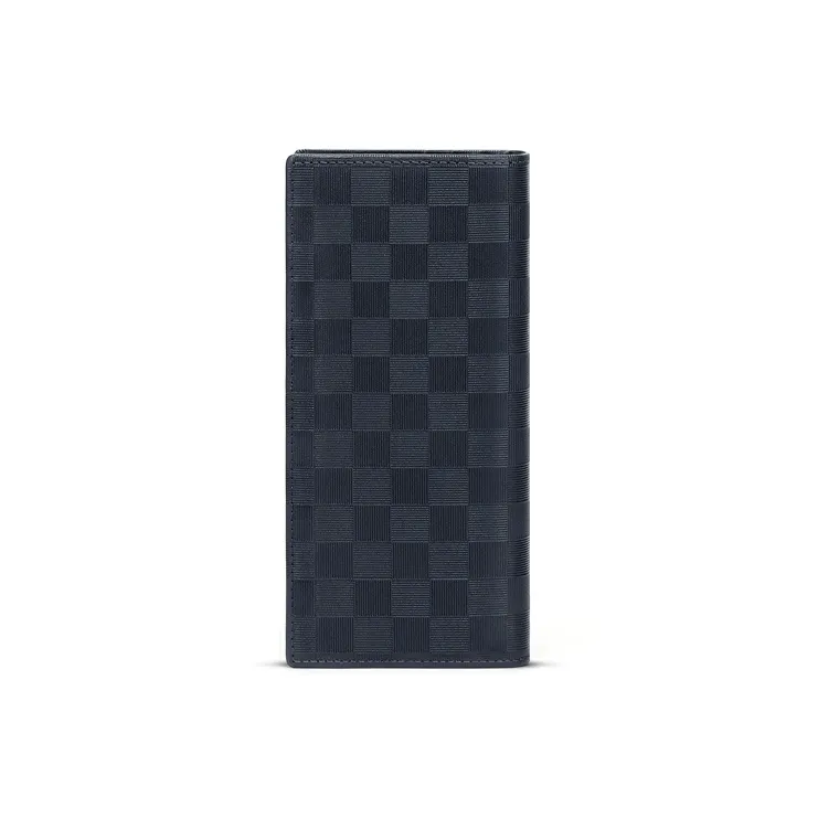 Simvay Clos Cow Leather With Synthetic Leather Long Coin Purse Clutch ID Holder Money Clip Regular Men's Black-16